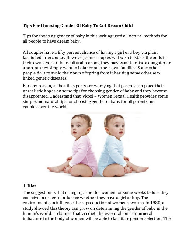 Choosing sex of a baby